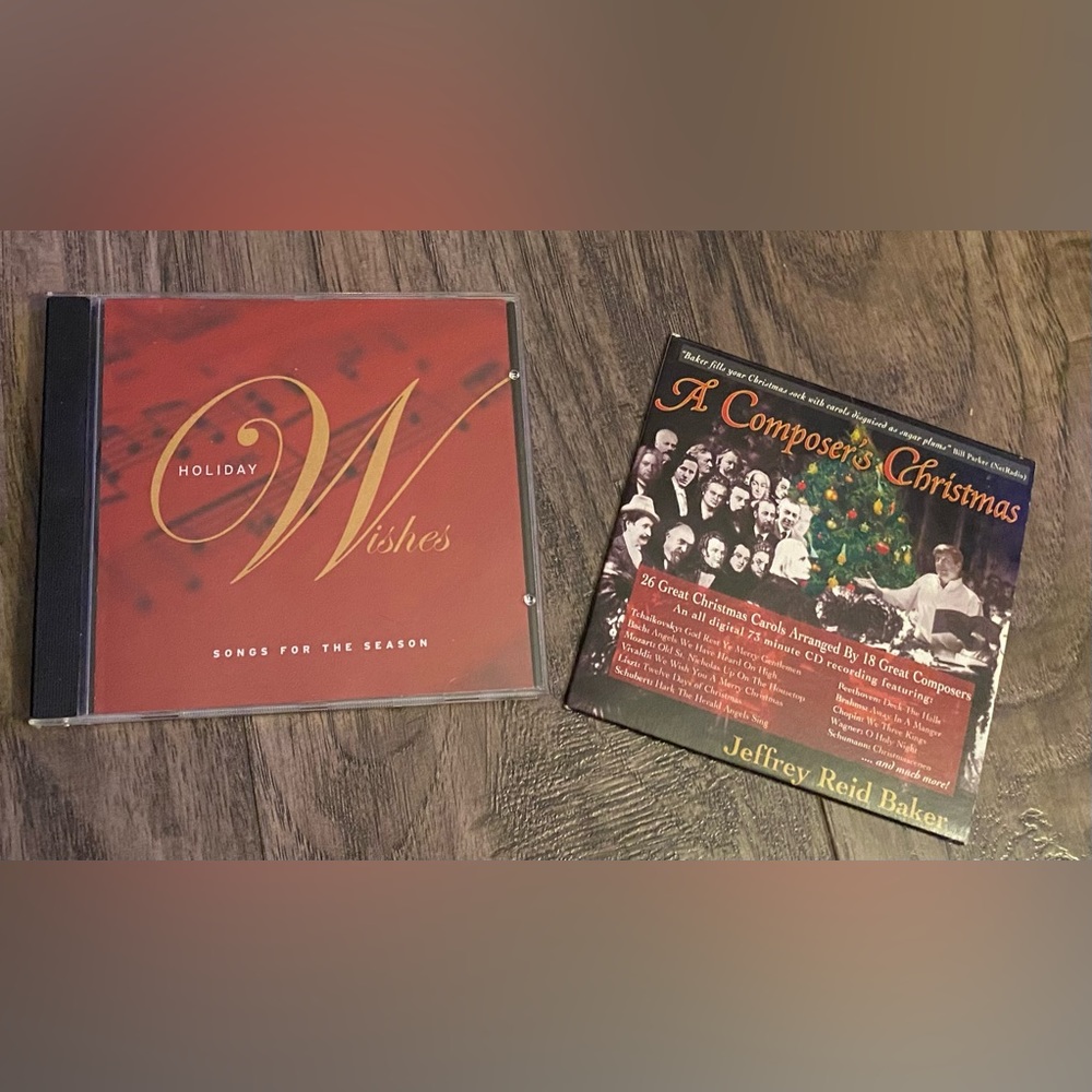 2/$10. Holiday wishes and a composers Christmas (both)